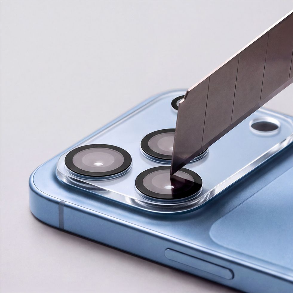 Tech-Protect Cam Fit+ Rear Camera Protection Frame for Apple iPhone 18 Pro Max, Tempered Glass, Transparent