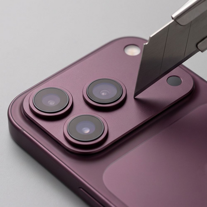 Ochranný rám zadného fotoaparátu Tech-Protect Camalloy Fit+ pre Apple iPhone 18 Pro, hliníkový, bordový