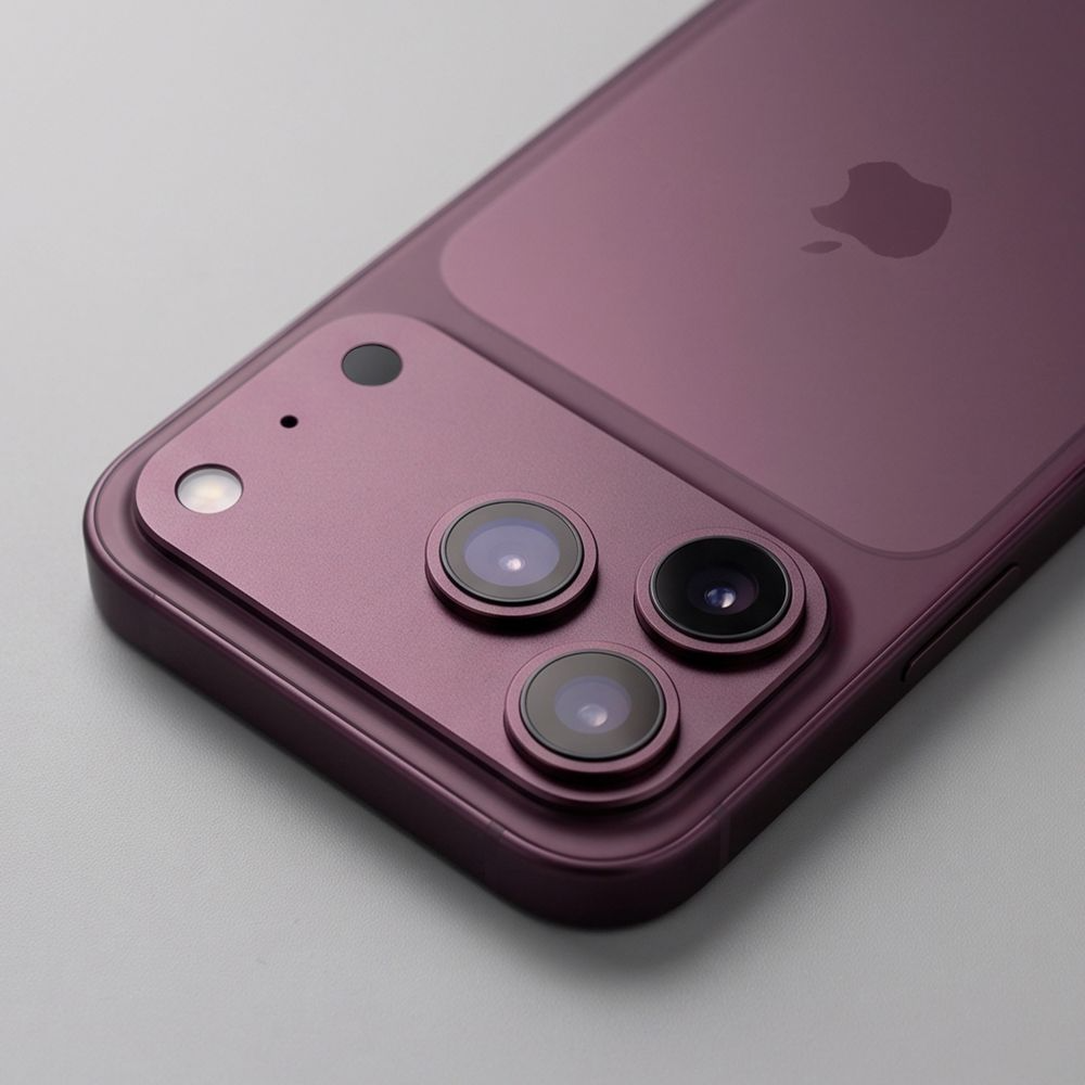 Ochranný rám zadného fotoaparátu Tech-Protect Camalloy Fit+ pre Apple iPhone 18 Pro, hliníkový, bordový