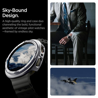 Rám Ochrana Spigen Tune Pro Pilot pre Samsung Galaxy Watch8 44mm, Strieborná