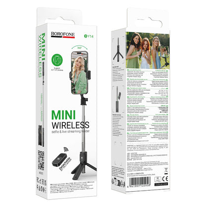 Selfie Stick Bluetooth Borofone BY14 Graceful, 4,5 palca - 7 palca, Čierny