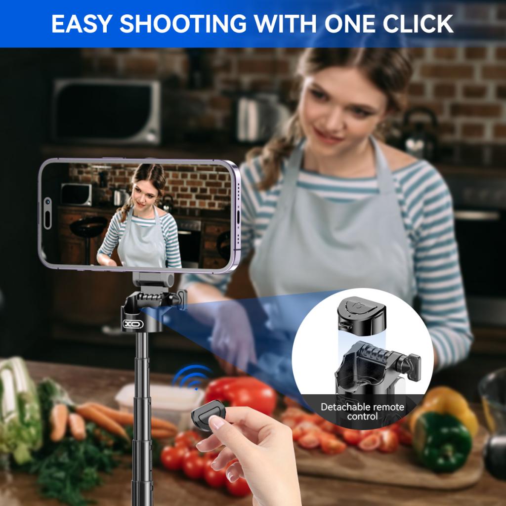 Bluetooth Selfie Stick XO Design SS22, Universal, Black