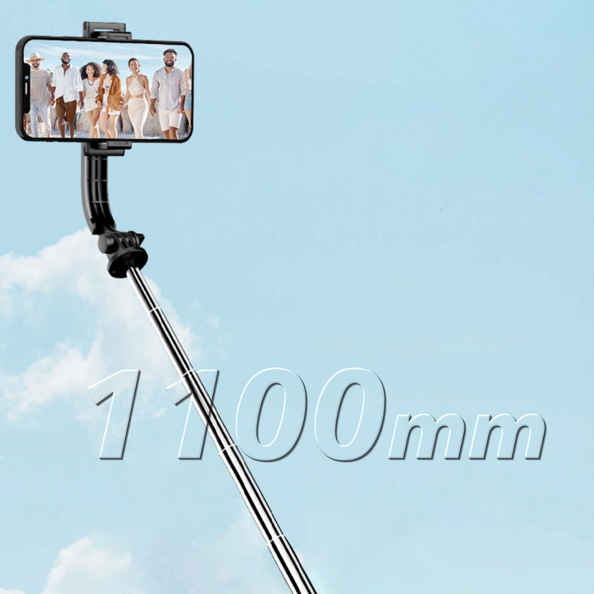 Selfie tyč Bluetooth Dudao F18S 4v1, univerzálna, čierna