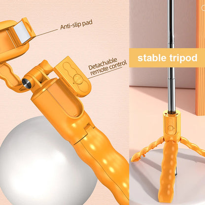 Selfie Stick Bluetooth Techsuit KT01, Univerzálny, Oranžový