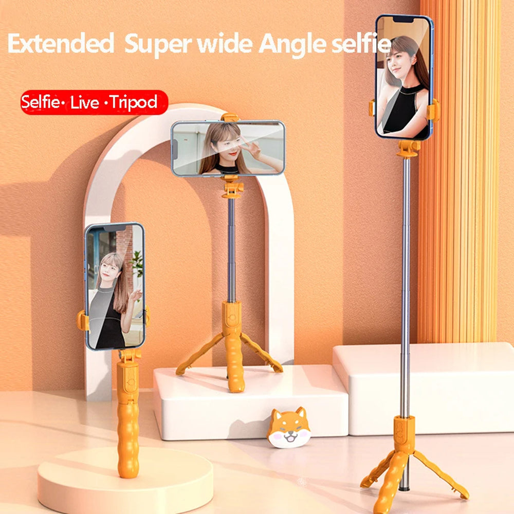 Selfie Stick Bluetooth Techsuit KT01, Univerzálny, Oranžový