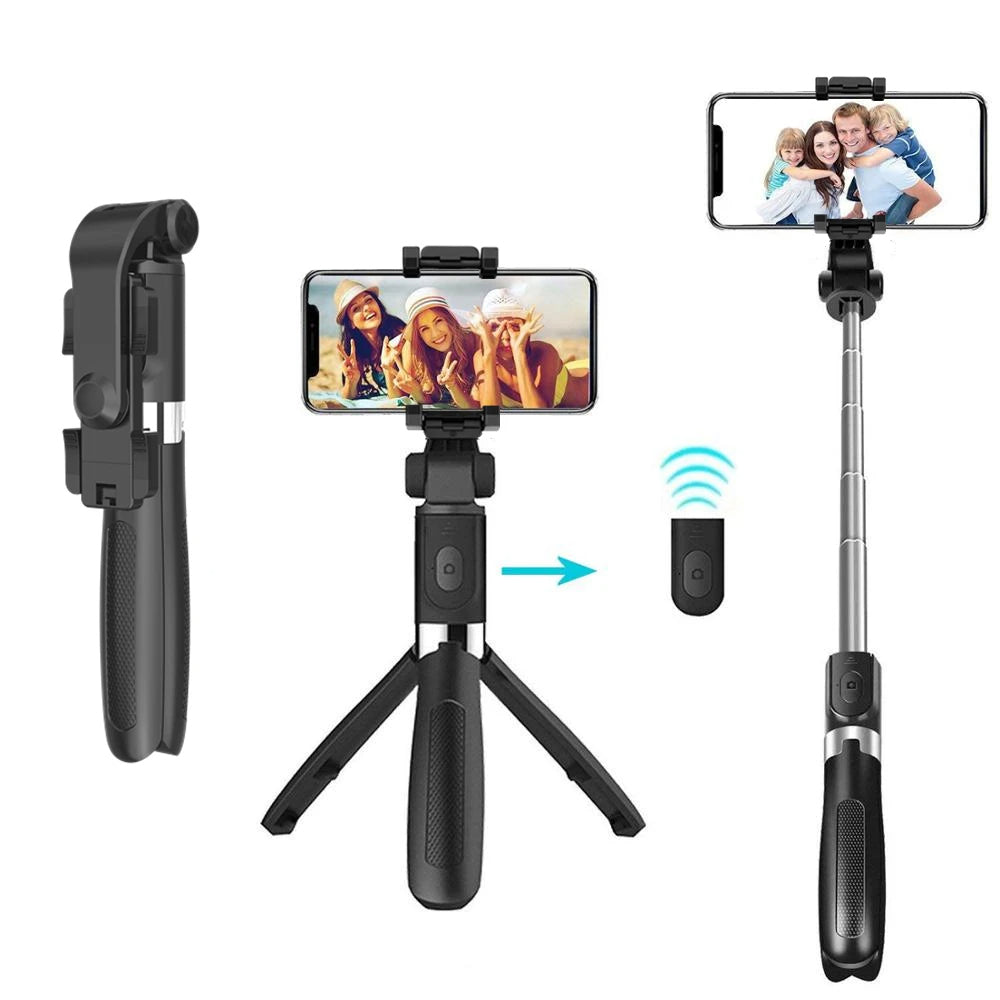 Selfie Stick Bluetooth Techsuit L01, Univerzálny, Čierny