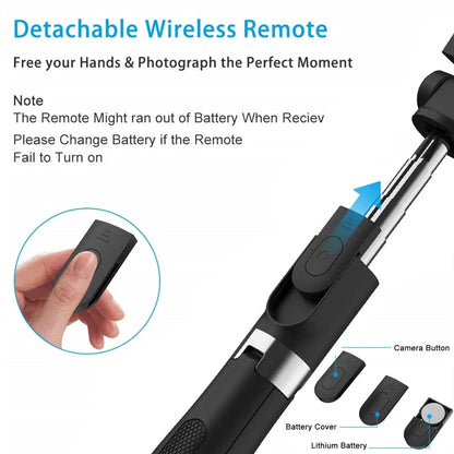 Selfie Stick Bluetooth Techsuit L01, Univerzálny, Čierny