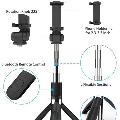 Selfie Stick Bluetooth Techsuit L01, Univerzálny, Čierny