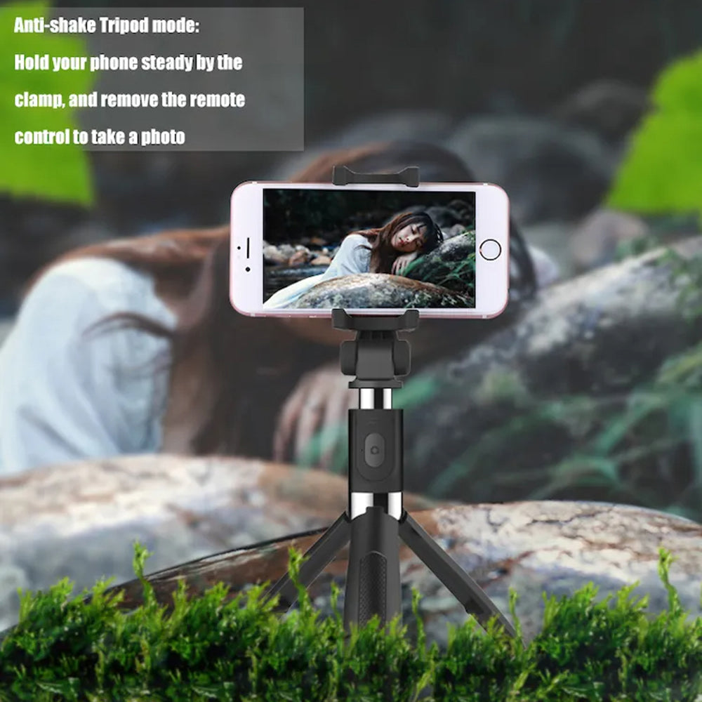 Selfie Stick Bluetooth Techsuit L01, Univerzálny, Čierny