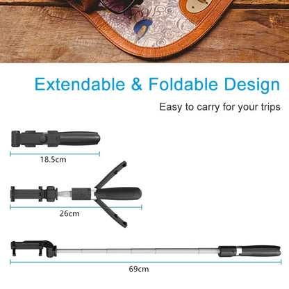 Selfie Stick Bluetooth Techsuit L01, Univerzálny, Čierny