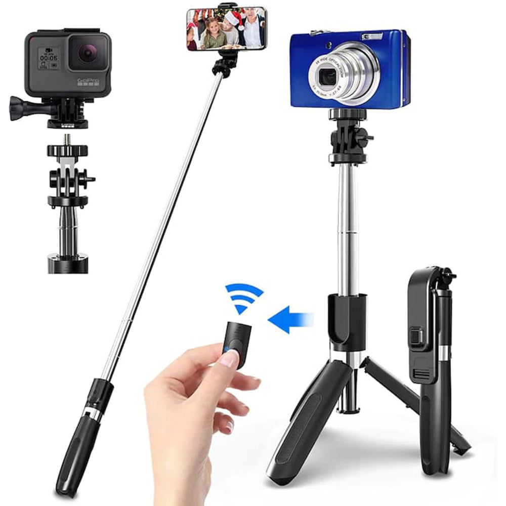 Selfie Stick Bluetooth Techsuit L02, Univerzálny, Čierny