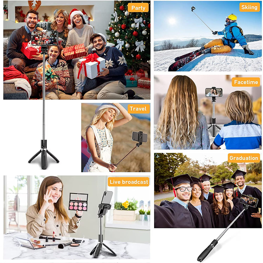 Selfie Stick Bluetooth Techsuit L02, Univerzálny, Čierny