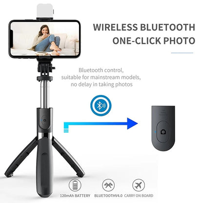 Selfie Stick Bluetooth Techsuit L02s, Univerzálny, Čierny