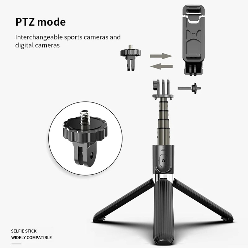 Selfie Stick Bluetooth Techsuit L03, Univerzálny, Čierny