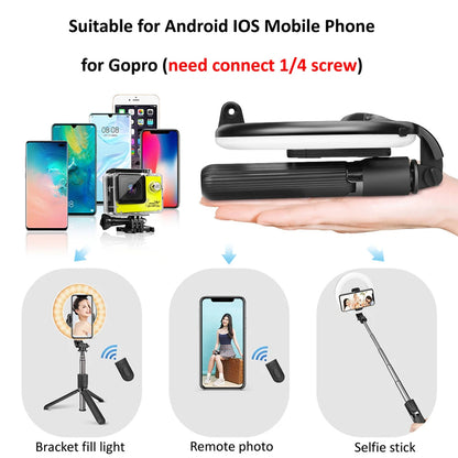 Selfie Stick Bluetooth Techsuit L07, Univerzálny, Čierny