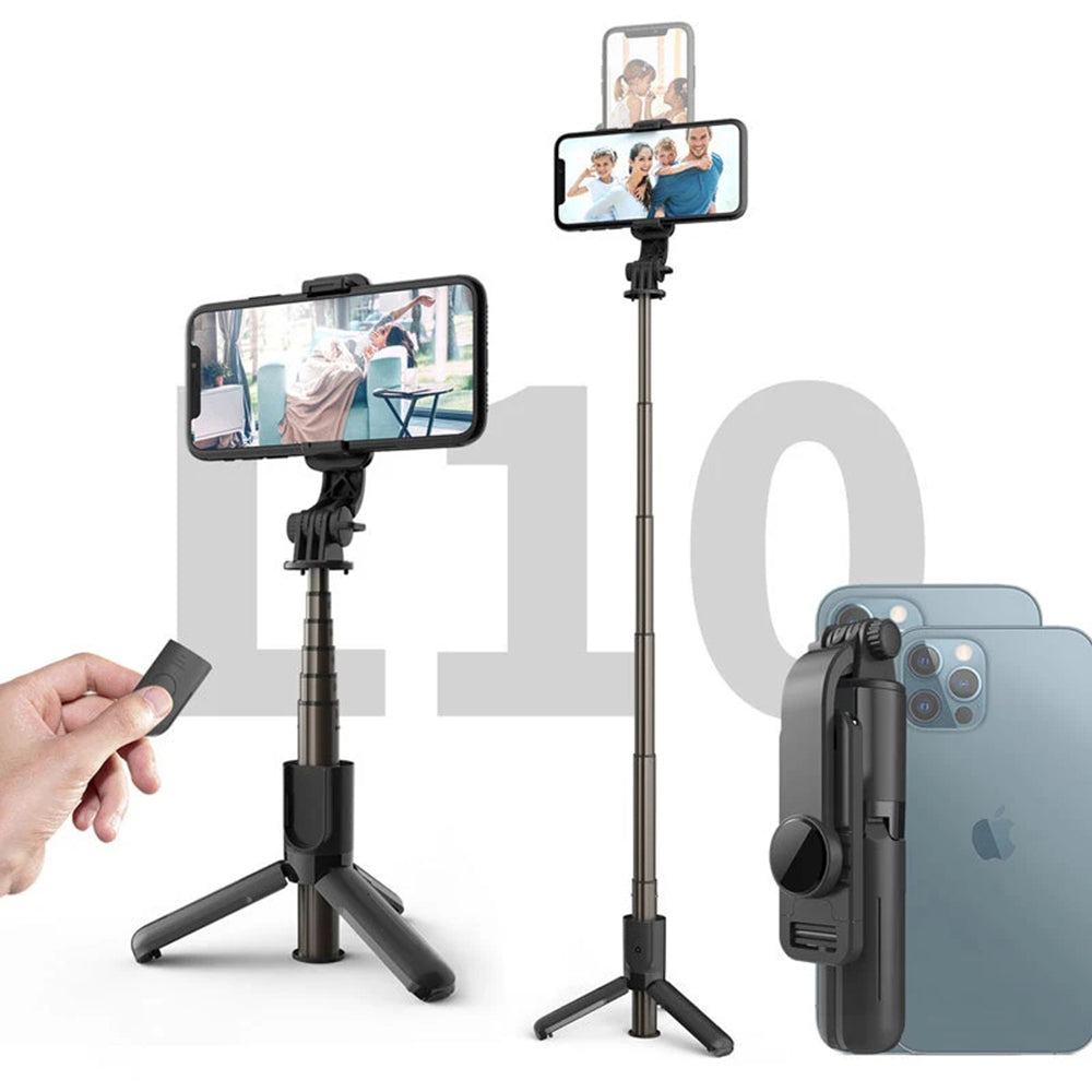 Selfie Stick Bluetooth Techsuit L10, Univerzálny, Čierny