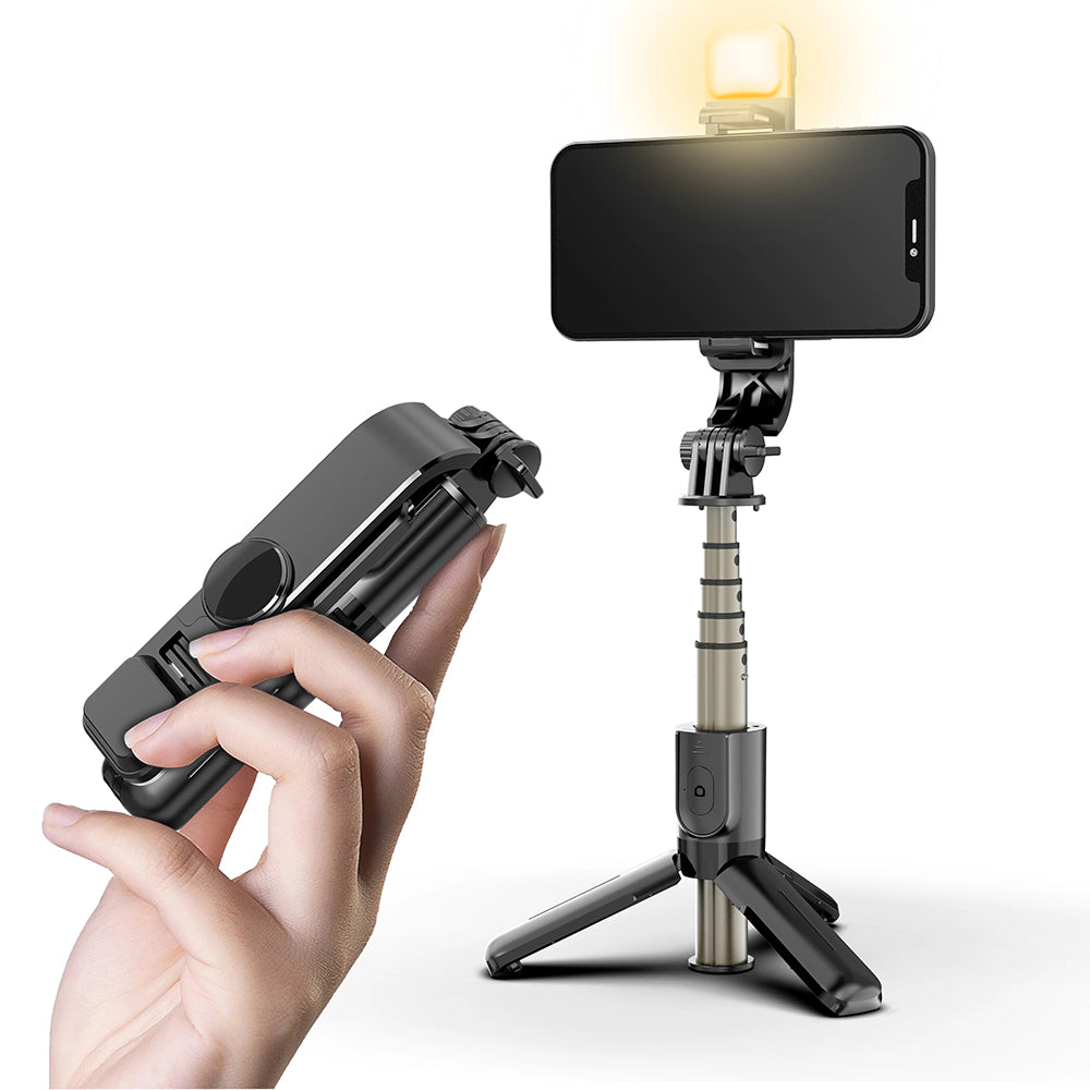 Selfie Stick Bluetooth Techsuit L10s, Univerzálny, Čierny
