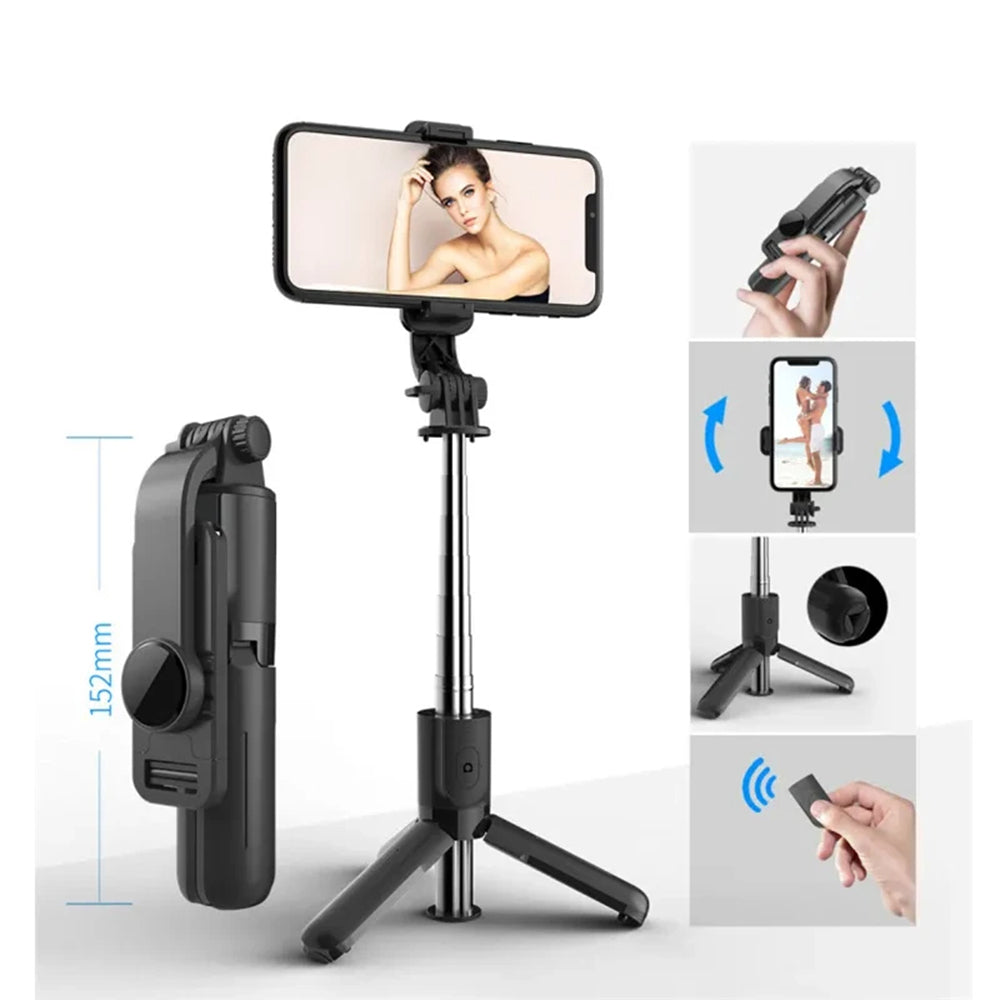 Selfie Stick Bluetooth Techsuit L11, Univerzálny, Čierny
