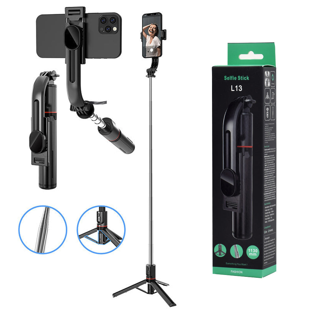 Selfie Stick Bluetooth Techsuit L13, Univerzálny, Čierny