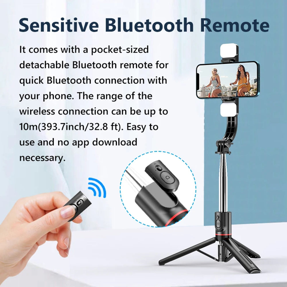 Selfie Stick Bluetooth Techsuit L13d, Univerzálny, Čierny