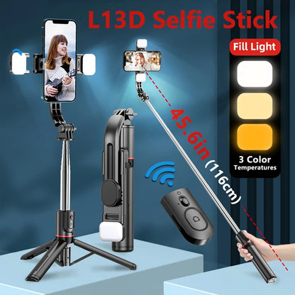 Selfie Stick Bluetooth Techsuit L13d, Univerzálny, Čierny