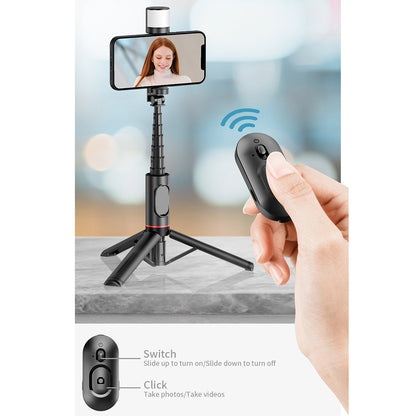 Selfie Stick Bluetooth Techsuit Q12S, Universal, Black