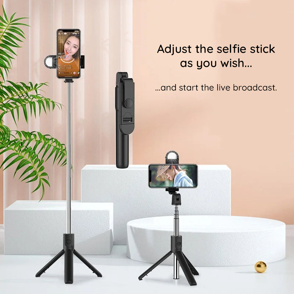 Selfie Stick Bluetooth Techsuit S05-S, Univerzálny, Čierny