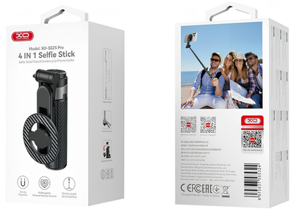 Selfie tyč Bluetooth XO Design SS25 Pro, univerzálna, čierna