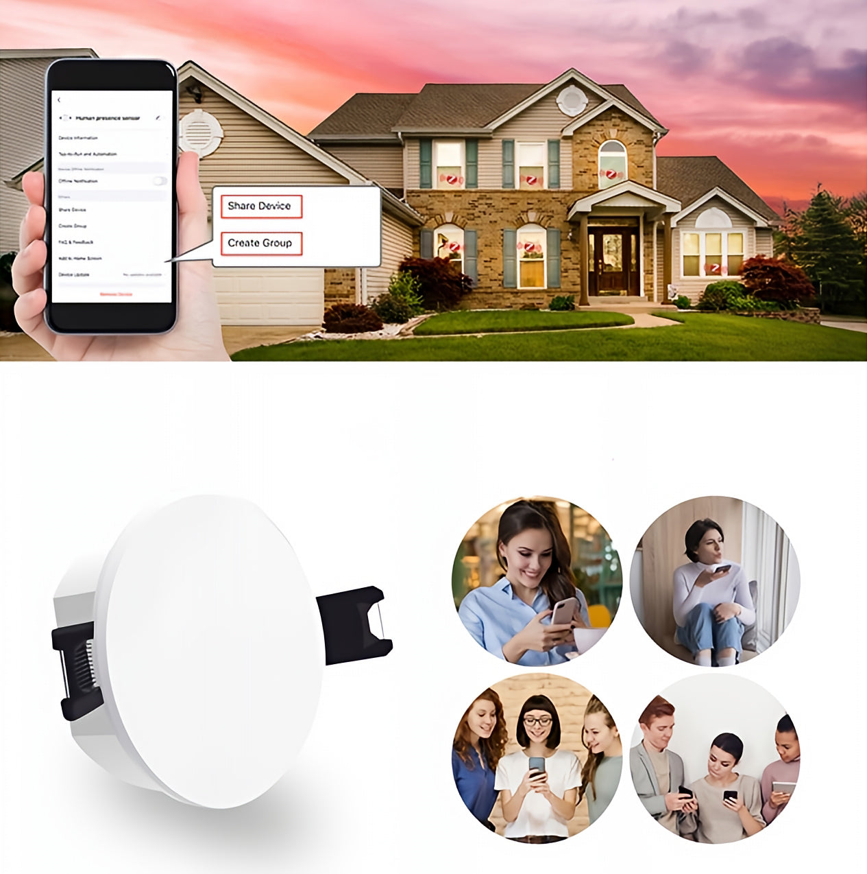 Senzor prítomnosti Moes ZSS-QY-HP, ZigBee