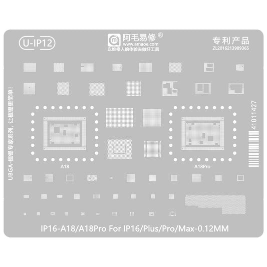 Sita BGA Amaoe U-IP12 pre Apple iPhone 16 Series, CPU / Baseband / IC