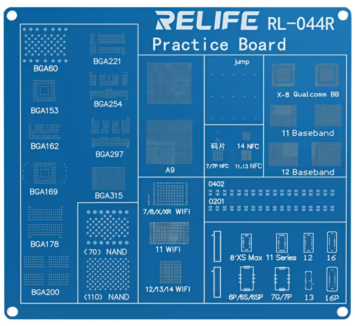 Cvičná BGA doska Relife RL-044R pre sériu Apple iPhone