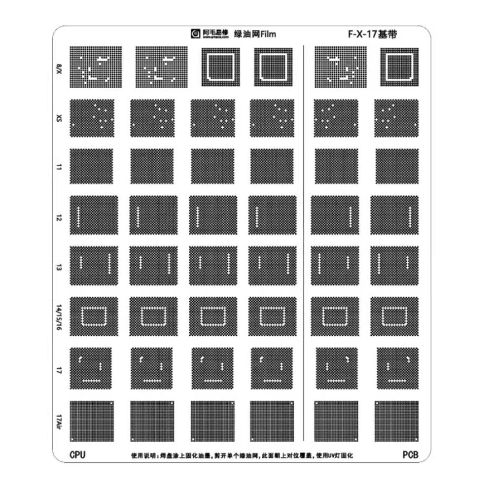 UV maskovací šablóna CI Amaoe pre Apple iPhone XS - 17 Air Series, IC