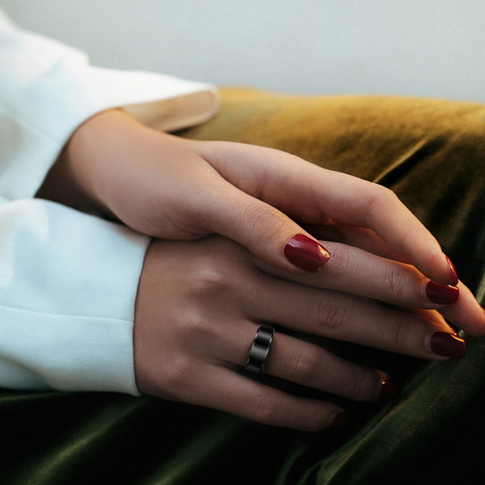 Smart Ring Techsuit R6, Veľkosť 8, Čierna