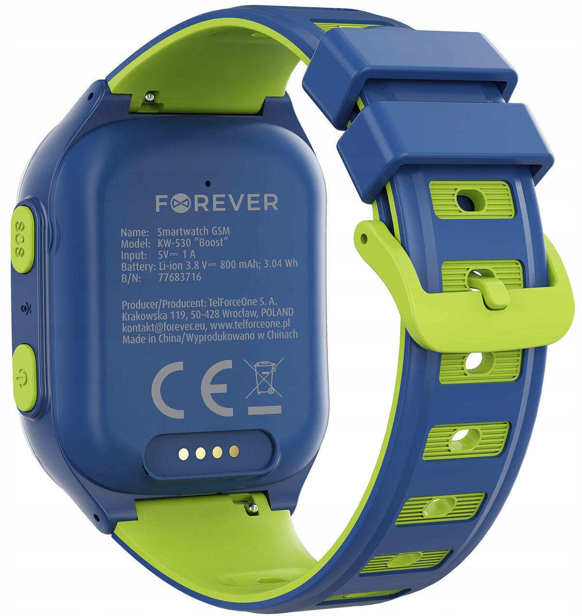 Smartwatch Forever Kids Boost KW-530 Call, Modrá