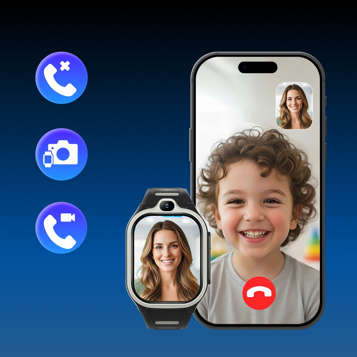 Smartwatch Forever Kids Boost KW-530 Call, Čierny