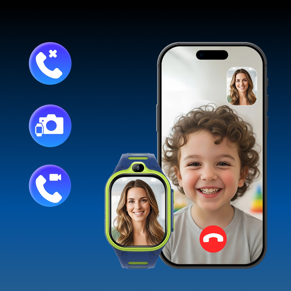 Smartwatch Forever Kids Boost KW-530 Call, Modrá