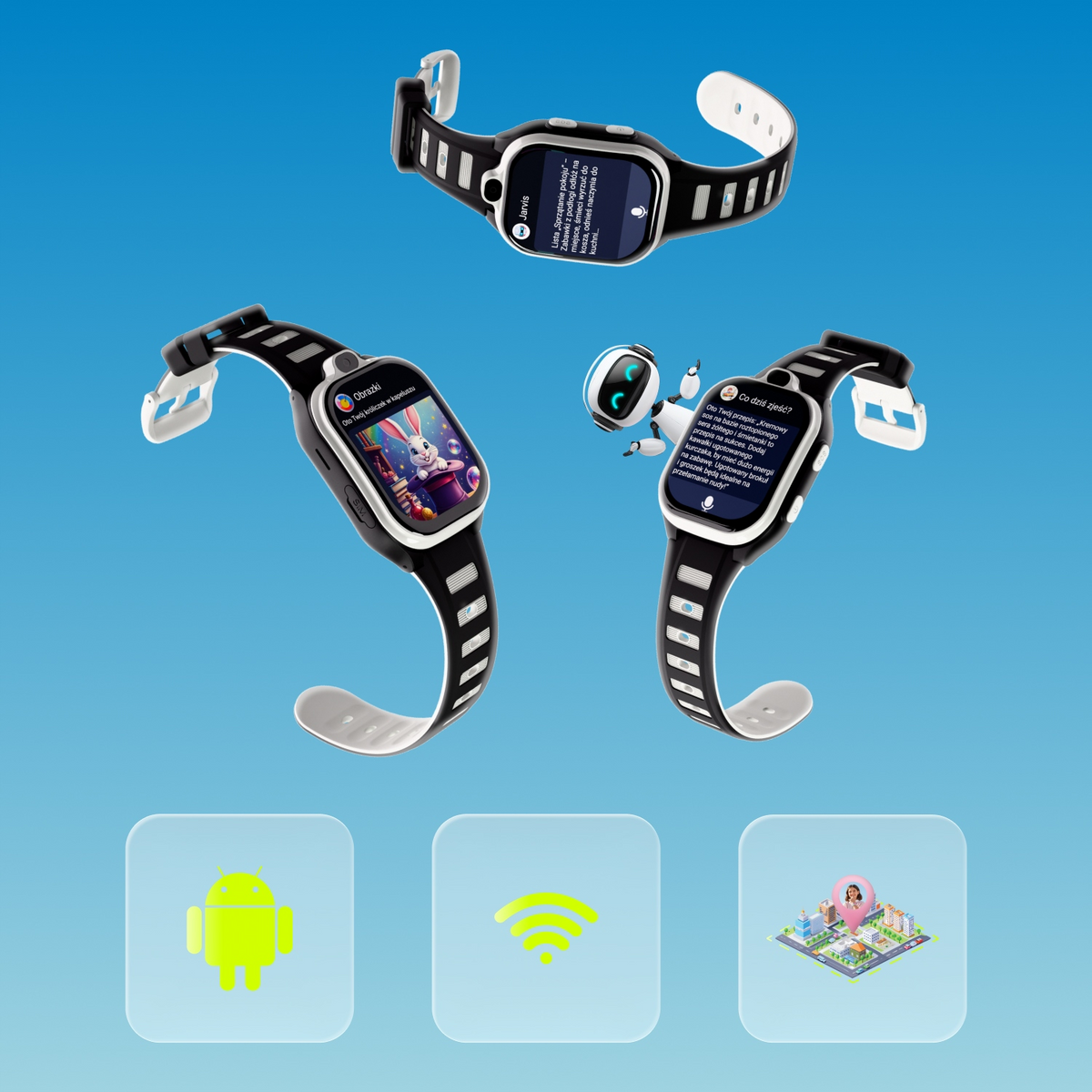 Smartwatch Forever Kids Boost KW-530 Call, Čierny