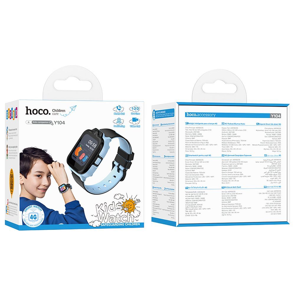 Smartwatch HOCO Y104 Kids Call, Modrý