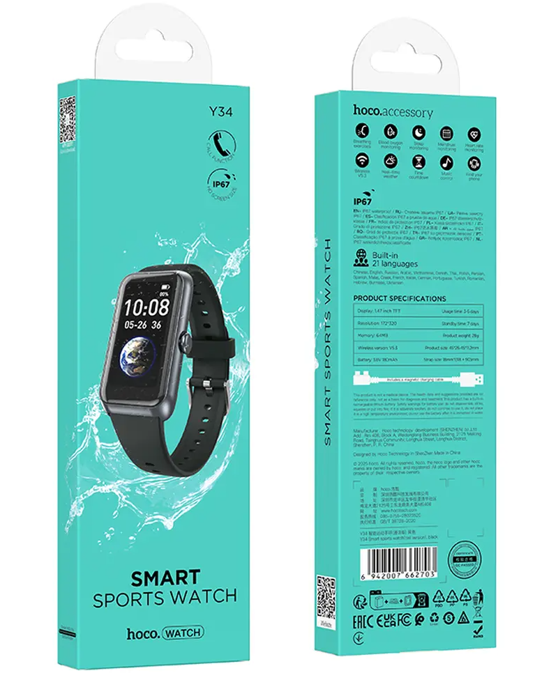 Smartwatch HOCO Y34 Call, Čierny