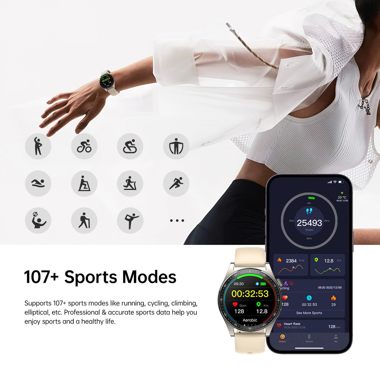 Smartwatch Joyroom JR-FC2 Call, Zlatý
