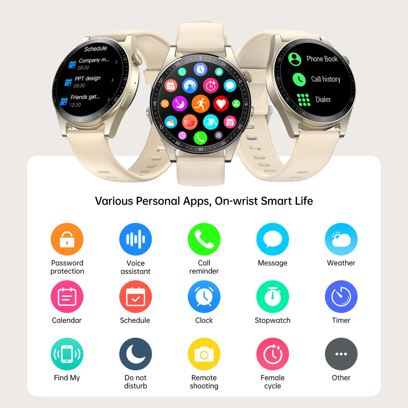 Smartwatch Joyroom JR-FC2 Call, Zlatý