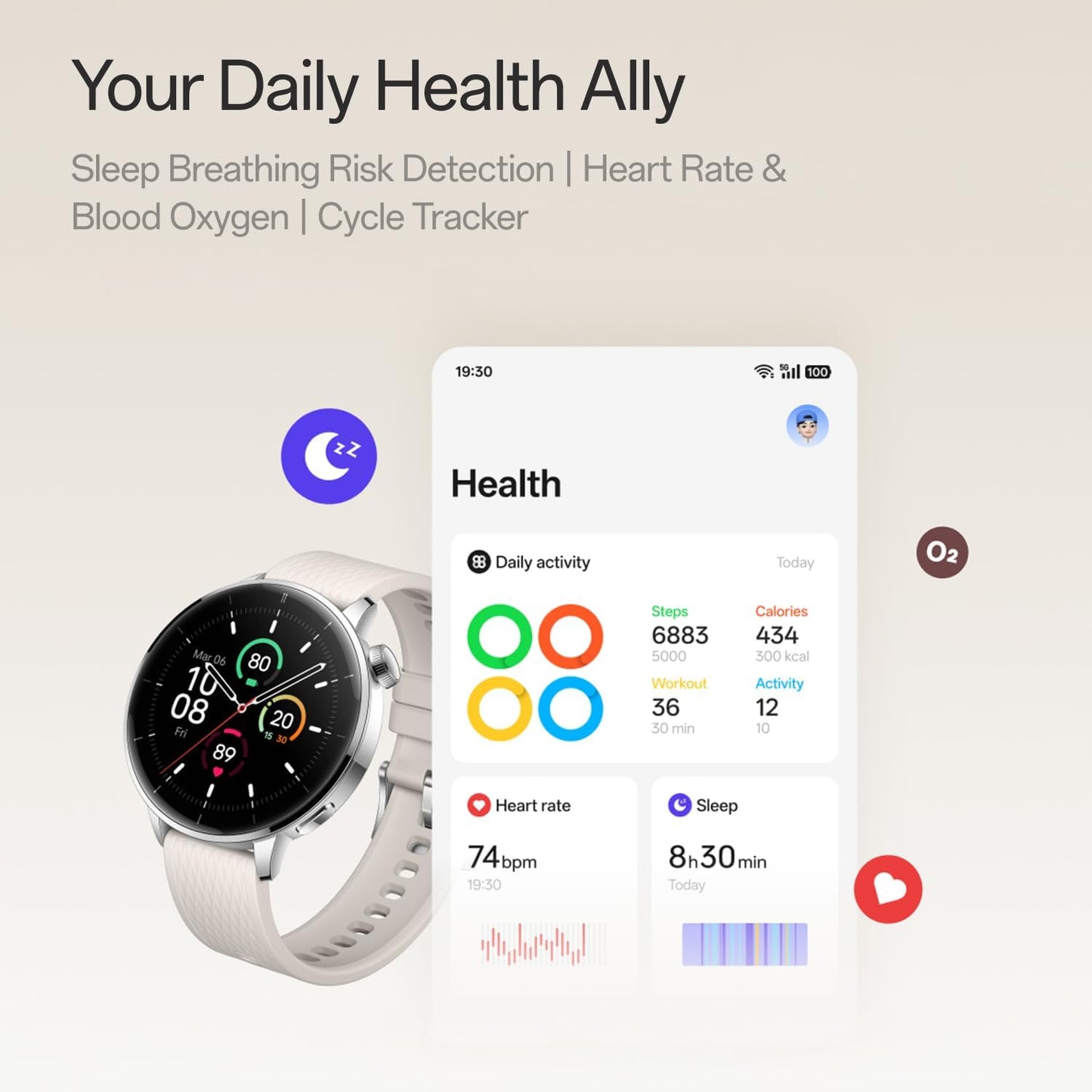 Smartwatch OnePlus Watch 3, 43mm, Čierny 5491100421