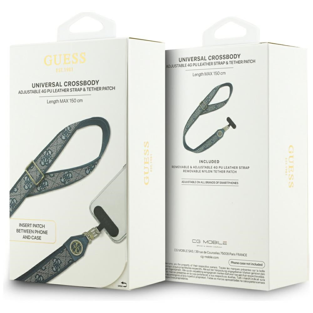 Šnúrka na telefón Guess 4G Strass Metal Logo, Modrá