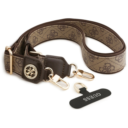 Šnúrka na telefón Guess 4G Strass Metal Logo, Hnedá