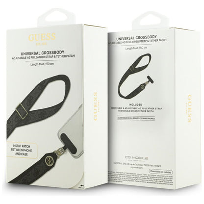 Šnúrka na telefón Guess 4G Strass Metal Logo, Čierna