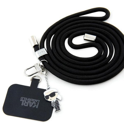Karl Lagerfeld Ikonik Karl Phone Lanyard, Universal, Black