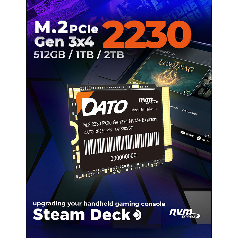 Solid State Drive (SSD) Dato DP330, NVME M.2 2230, PCIE Gen3x4, 2TB, Čierny DP330SSD-2TB