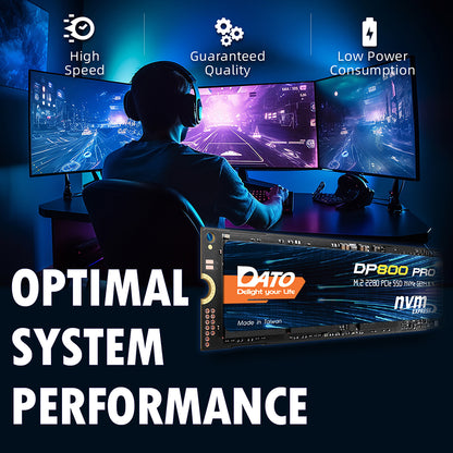 Solid State Drive (SSD) Dato DP800 Pro, NVME M.2 2280, PCIe, 4TB, Black DP800PSSD-4TB
