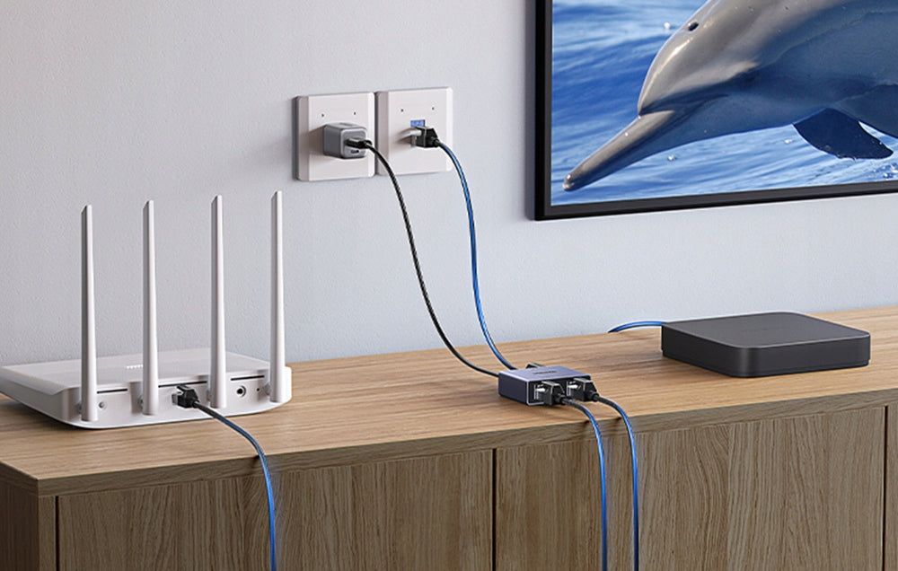 Splitter sieť UGREEN NW301, RJ45 - 2 x RJ45, Sivý