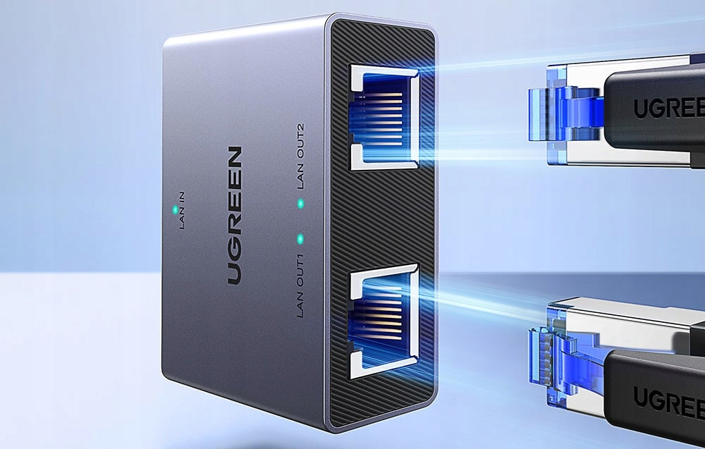 Splitter sieť UGREEN NW301, RJ45 - 2 x RJ45, Sivý